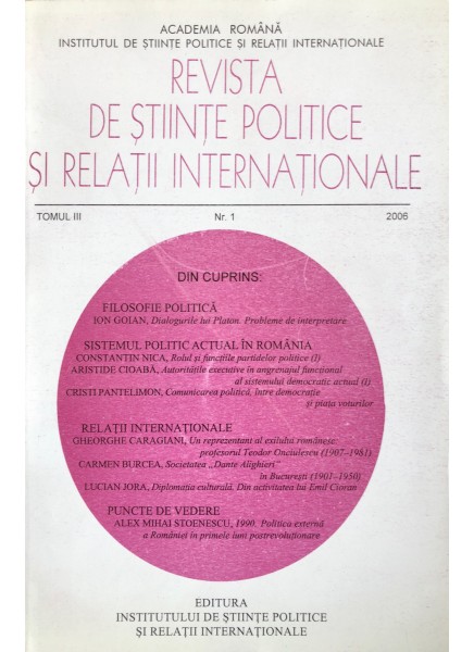 Revista de Științe Politice și Relații Internaționale nr.1 /2006